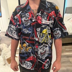 ORANGE COUNTY CHOPPERS Men's Black Motorcycle Shirt